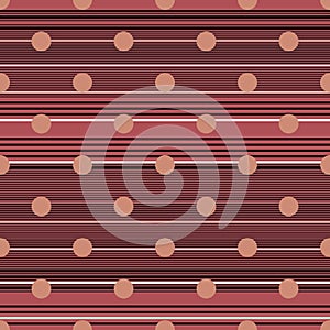 Abstract dotted and linear seamless pattern. Background with lines and circles.