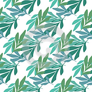 Seamless pattern with abstract exotic plant. Tropical pattern, palm leaves seamless vector floral background