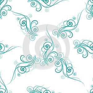 Seamless pattern with abstract floral element