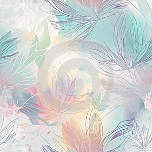 Seamless Pattern of Abstract Flowers. AI generated Illustration