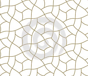 Seamless pattern with abstract geometric line texture, gold on white background. Light modern simple wallpaper, bright