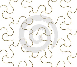 Seamless pattern with abstract geometric line texture, gold on white background. Light modern simple wallpaper, bright