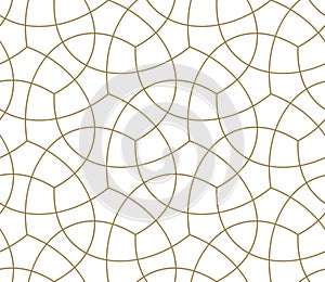 Seamless pattern with abstract geometric line texture, gold on white background. Light modern simple wallpaper, bright