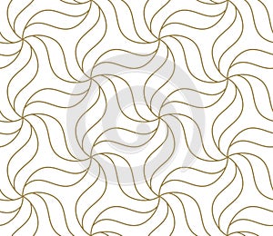 Seamless pattern with abstract geometric line texture, gold on white background. Light modern simple wallpaper, bright