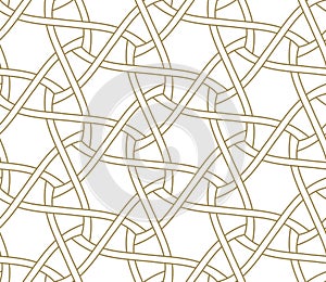 Seamless pattern with abstract geometric line texture, gold on white background. Light modern simple wallpaper, bright