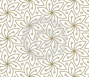 Seamless pattern with abstract geometric line texture, gold on white background. Light modern simple wallpaper, bright