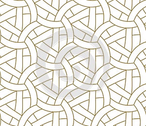 Seamless pattern with abstract geometric line texture, gold on white background. Light modern simple wallpaper, bright