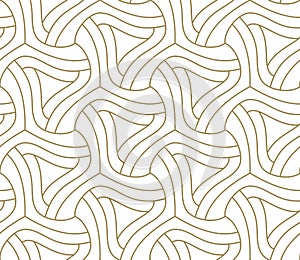 Seamless pattern with abstract geometric line texture, gold on white background. Light modern simple wallpaper, bright