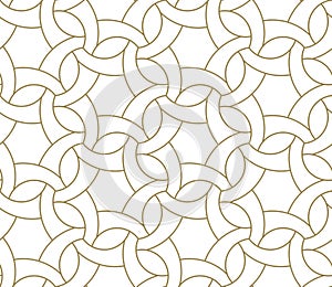 Seamless pattern with abstract geometric line texture, gold on white background. Light modern simple wallpaper, bright