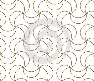 Seamless pattern with abstract geometric line texture, gold on white background. Light modern simple wallpaper, bright