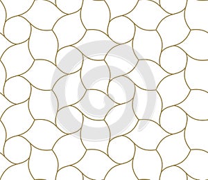 Seamless pattern with abstract geometric line texture, gold on white background. Light modern simple wallpaper, bright