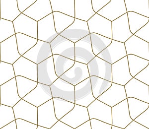 Seamless pattern with abstract geometric line texture, gold on white background. Light modern simple wallpaper, bright