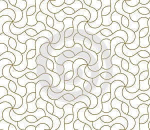 Seamless pattern with abstract geometric line texture, gold on white background. Light modern simple wallpaper, bright