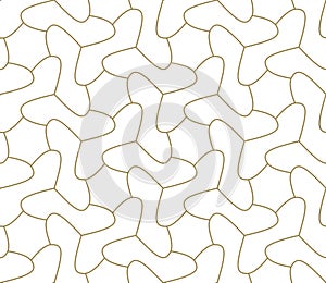 Seamless pattern with abstract geometric line texture, gold on white background. Light modern simple wallpaper, bright