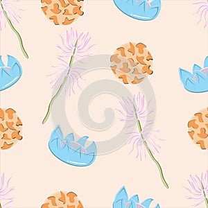 Seamless Pattern abstract flower soft color