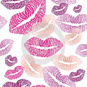 Seamless pattern with abstract lips