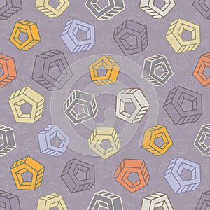 Seamless pattern with abstract multicolored nuts