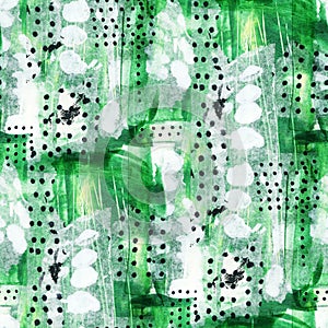 Seamless pattern with abstract pattern. Mixed media and collage