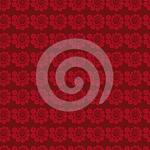 Seamless pattern with abstract red pattern on a burgundy background.
