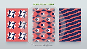 Seamless pattern abstract set collection. Simple vector geometric illustration for your design.