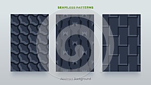 Seamless pattern abstract set collection. Simple vector geometric illustration for your design.