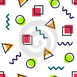 Seamless pattern of abstract simplicity geometric shape in memphis style. ready to use for cloth, textile, wrap and other