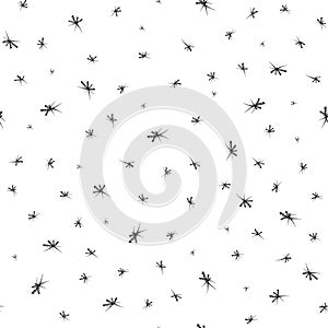 Seamless pattern of abstract snowflakes hand-drawn Monochrome background with snowflakes A pattern for wrapping paper texture