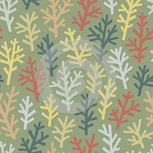 Seamless pattern with abstract trees