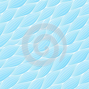 Seamless pattern with abstract waves. Wavy blue azure background. Vector wave texture.