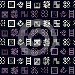 Seamless pattern with adinkra symbols