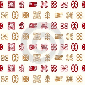 Seamless pattern with adinkra symbols