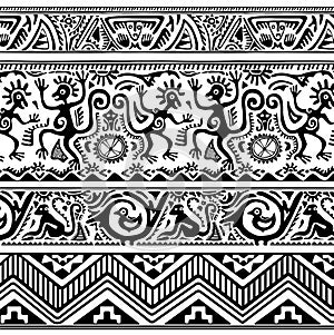 Seamless pattern of African primitive art