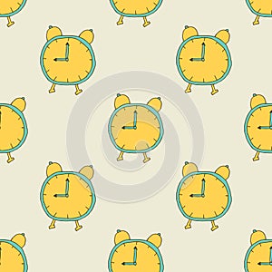 Seamless pattern: Alarm Clock