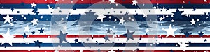 seamless pattern with American US flag of America USA with stars and stripes on white blue red background grunge old