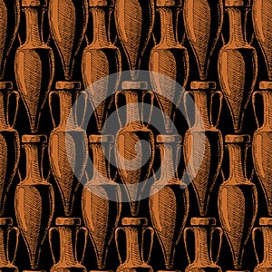 Seamless pattern with amphora.