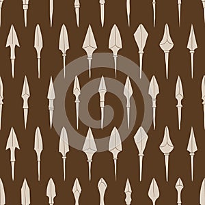 Seamless pattern with ancient Arrowheads