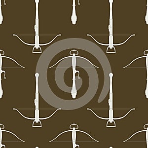 Seamless pattern with ancient Crossbows