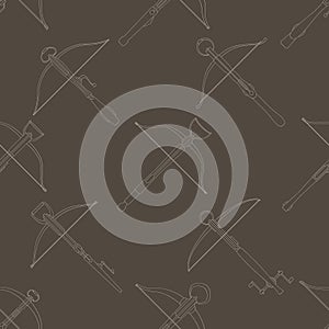 Seamless pattern with ancient Crossbows