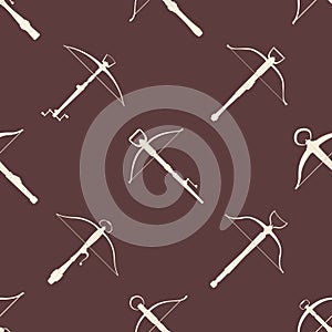 Seamless pattern with ancient Crossbows