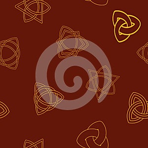 Seamless pattern with Ancient sign Triquetra