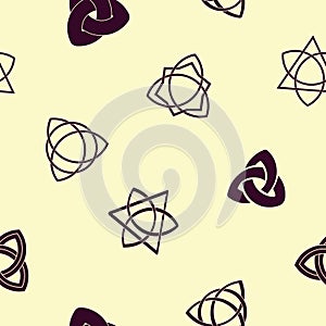 Seamless pattern with Ancient sign Triquetra