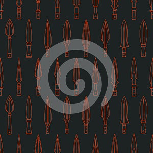 Seamless pattern with ancient spearheads