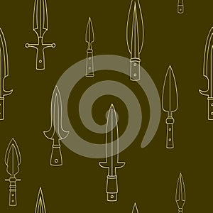 Seamless pattern with ancient spearheads