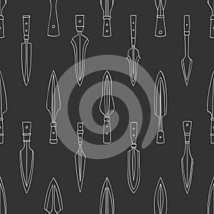 Seamless pattern with ancient spearheads