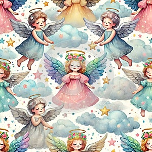 seamless pattern angels