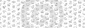 Seamless pattern with Animals icons