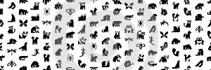 Seamless pattern with Animals logos