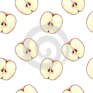 Seamless pattern, Apple, watercolor, modern design