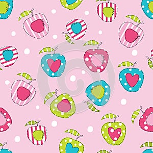 Seamless pattern with apples