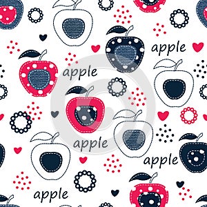 Seamless pattern with apples